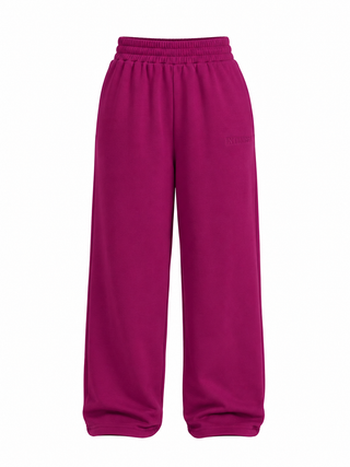 Signature Plush Straight Leg Sweatpants - Berry