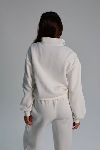 Signature Plush Quarter Zip Sweatshirt - Ivory
