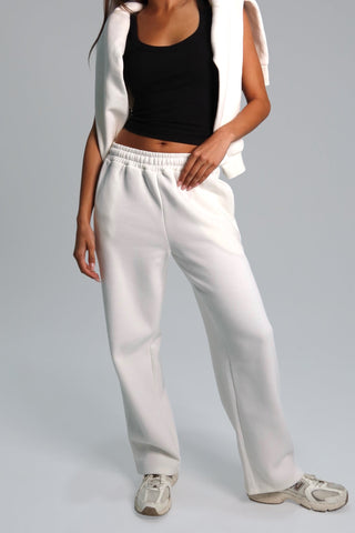 Signature Plush Straight Leg Sweatpants - Ivory