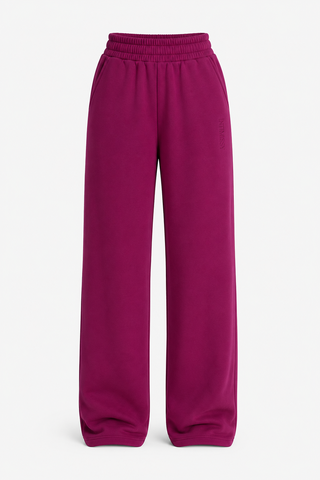 Signature Plush Straight Leg Sweatpants - Berry