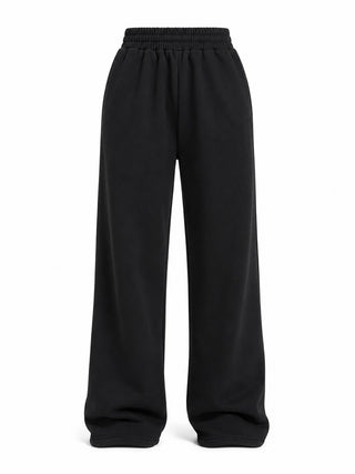 Cotton Pure Straight Leg Sweatpants - Black
