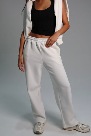 Signature Plush Straight Leg Sweatpants - Ivory