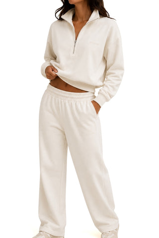 Signature Plush Straight Leg Sweatpants - Ivory