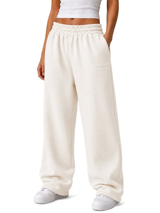 Signature Plush Straight Leg Sweatpants - Ivory