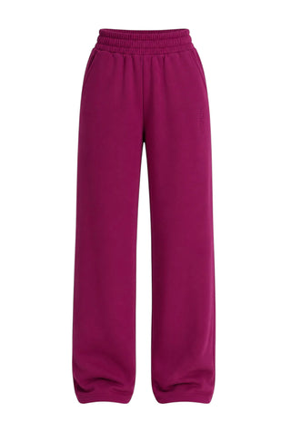 Signature Plush Straight Leg Sweatpants - Berry
