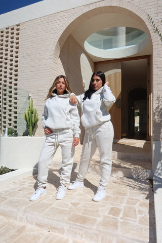 Ash grey Empire Plush Sweatpants made from 100% cotton with 3D tonal INTIMISSY branding