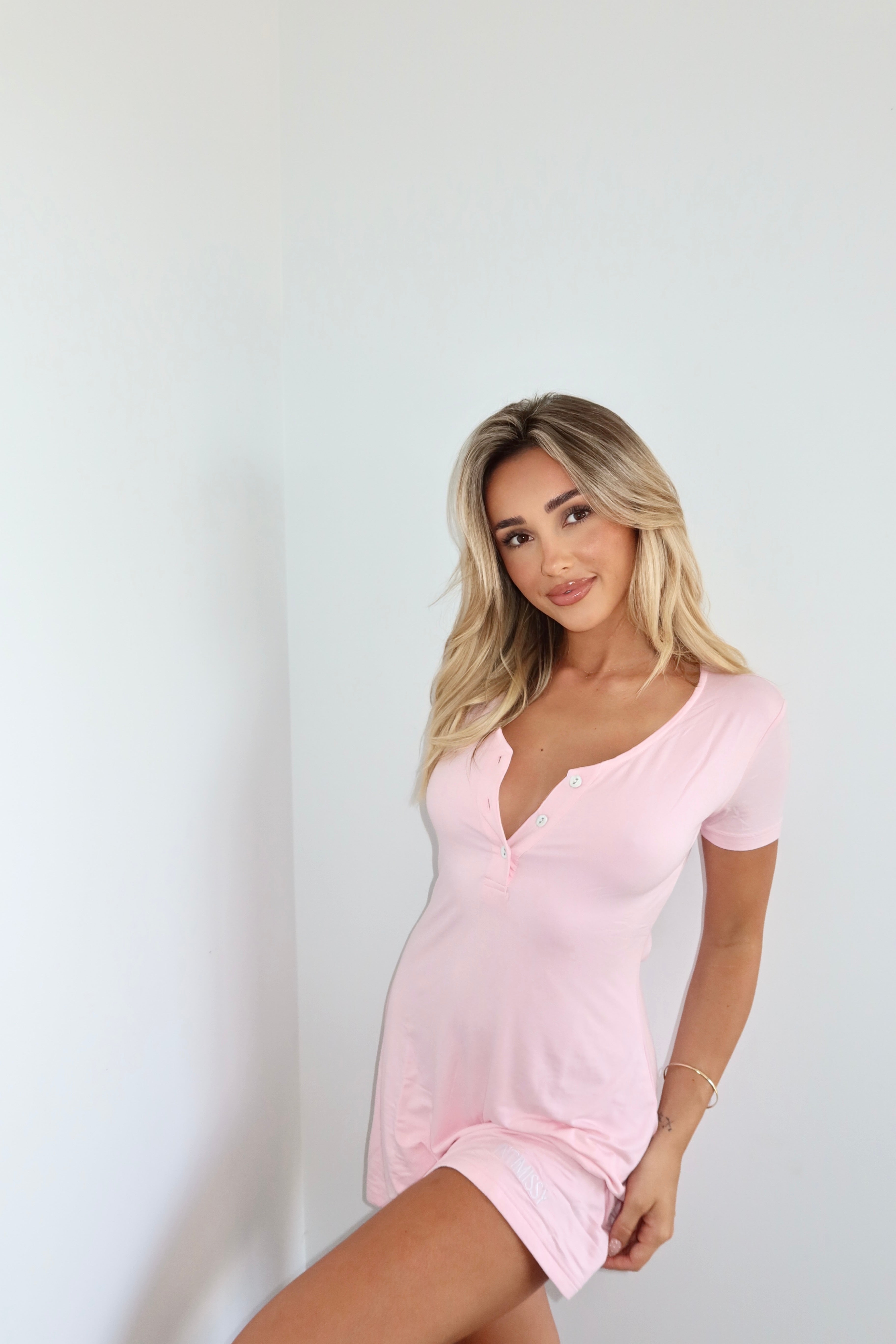 Georgina Soft Lounge Dress - Blush Pink | INTIMISSY Intimissy Georgina Soft Lounge Dress - Blush Pink | INTIMISSY Intimissy