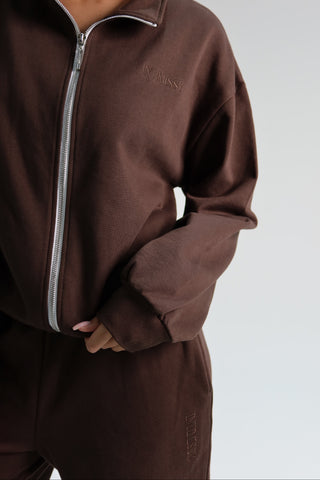 Cotton Pure Straight Leg Sweatpants - Mocha
