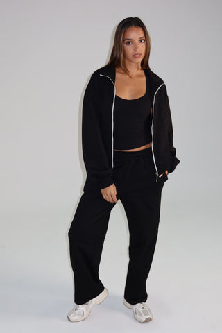 Cotton Pure Longline Jacket - Black