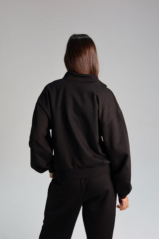 Cotton Pure Longline Jacket - Black