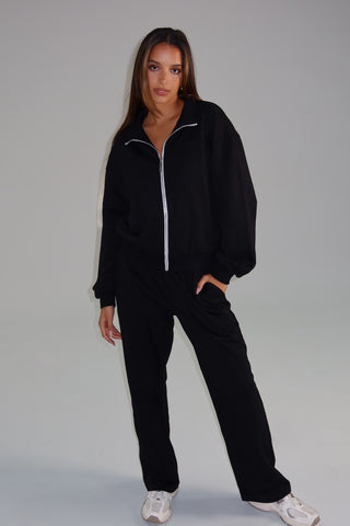 Cotton Pure Longline Jacket - Black