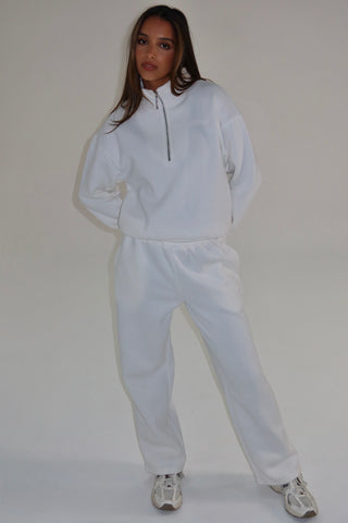 Signature Plush Quarter Zip Sweatshirt - Ivory