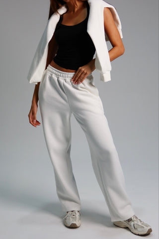 Signature Plush Straight Leg Sweatpants - Ivory
